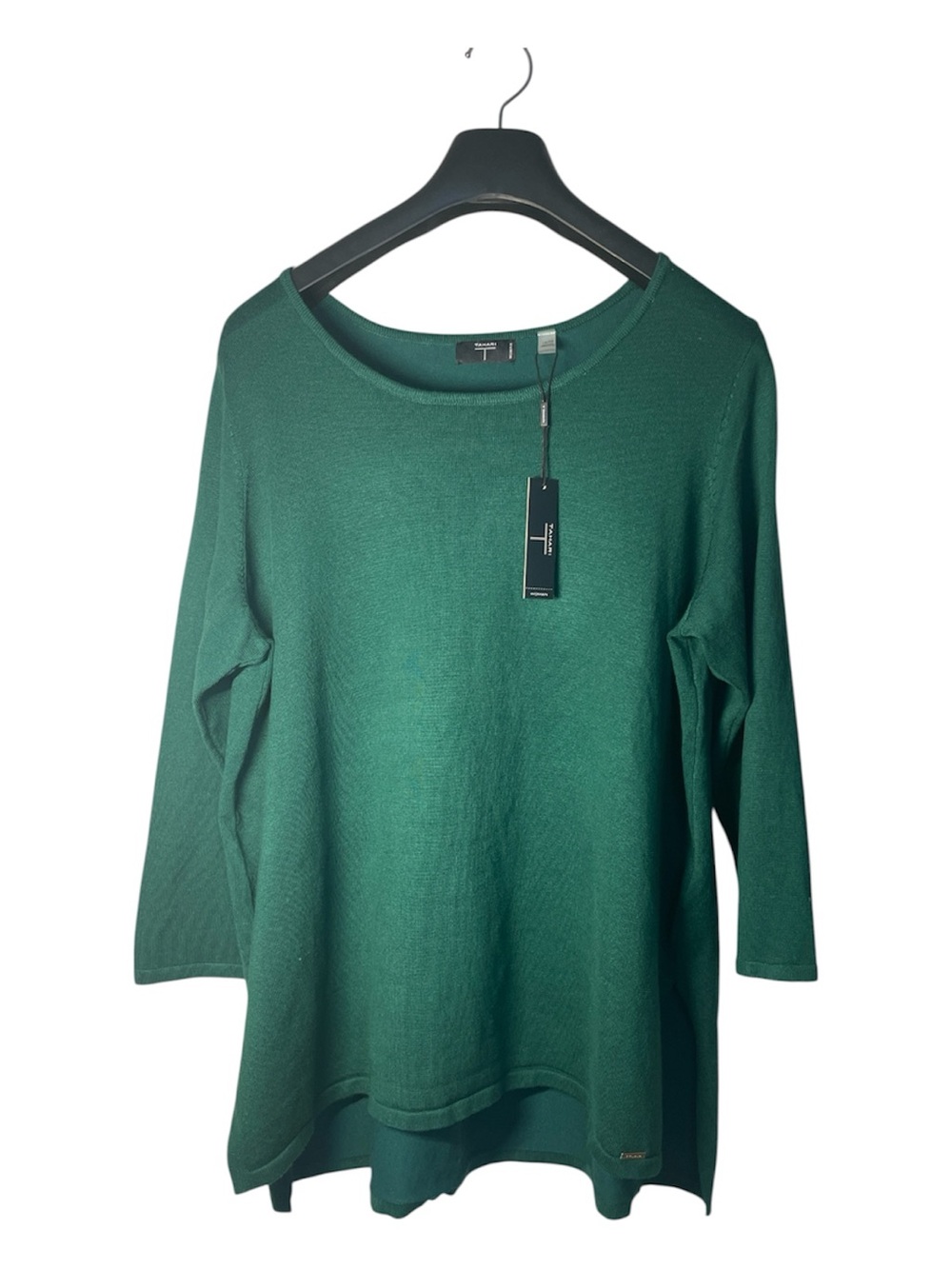 T Tahari Forest Green Scoop Neck Sweater sz 3X